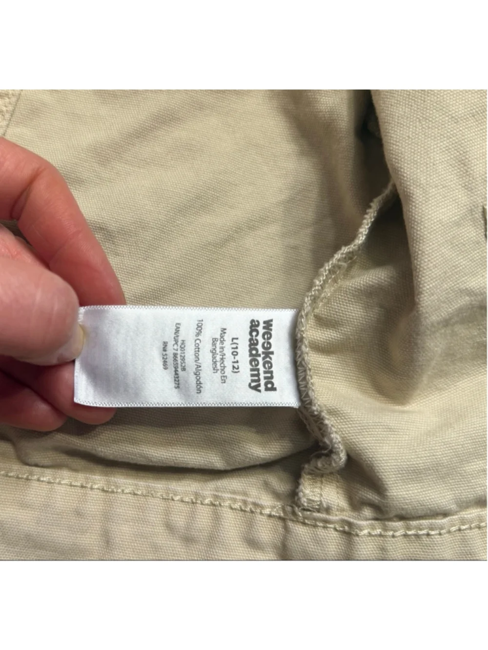 Girls Cropped khaki jacket from Weekend Academy sz 10/12